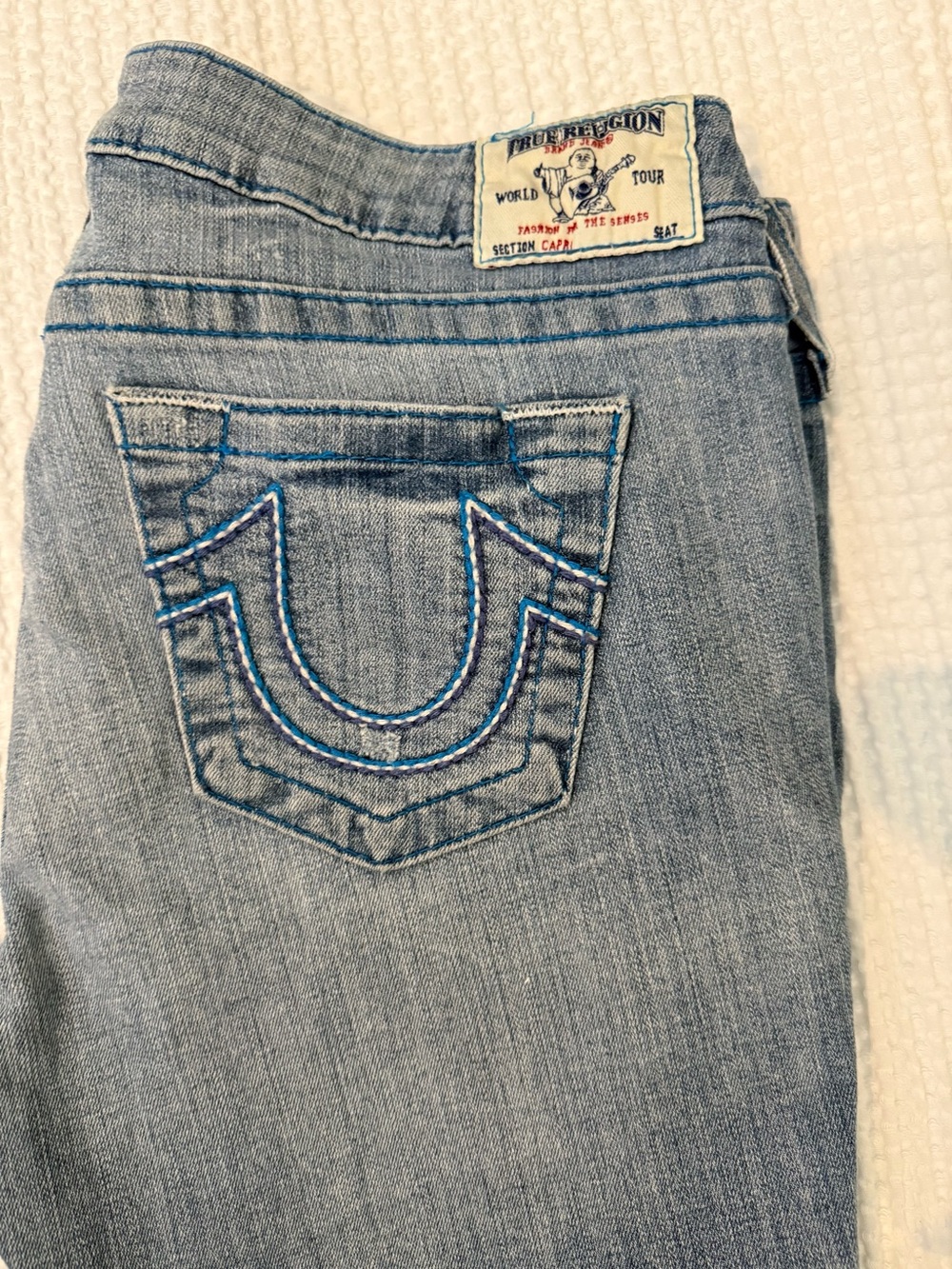 True Religion Womens Light Blue capri